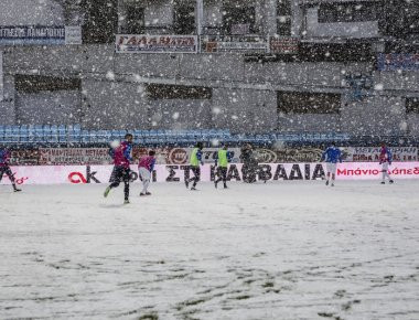 Ο ΠΑΟ έχασε 4-1 από τη Λαμία σε αγωνιστικό χώρο γεμάτο χιόνια! (φωτό)